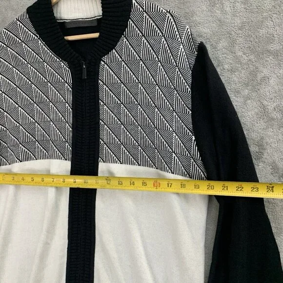 Sean John Jacket Mens XL Jacquard Zip-Up Cardigan Sweater Casual Preppy Knit - Picture 3 of 11
